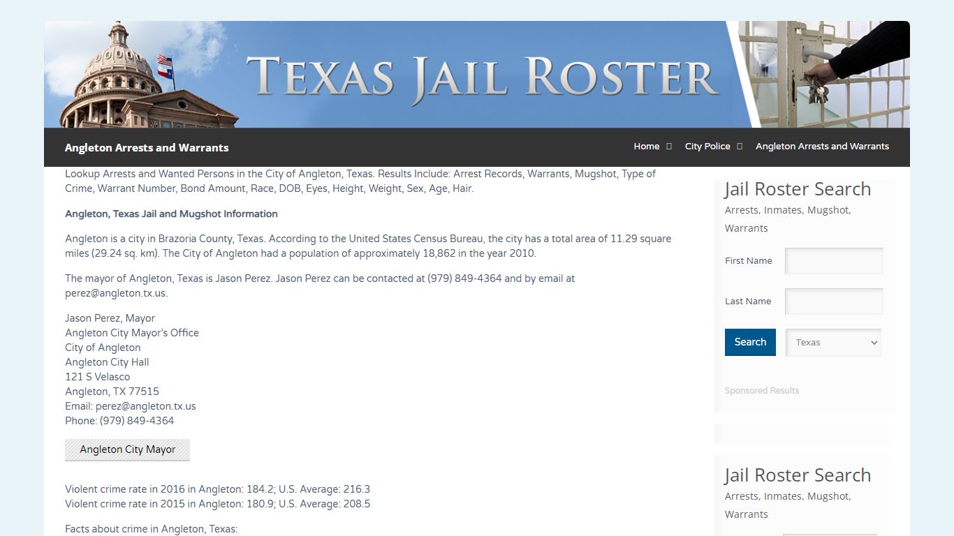 Angleton Arrests and Warrants | Jail Roster Search