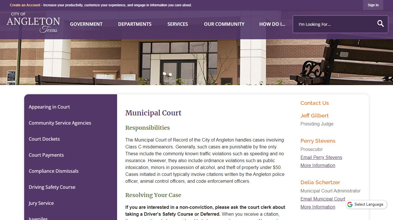 Municipal Court | Angleton, TX - Official Website